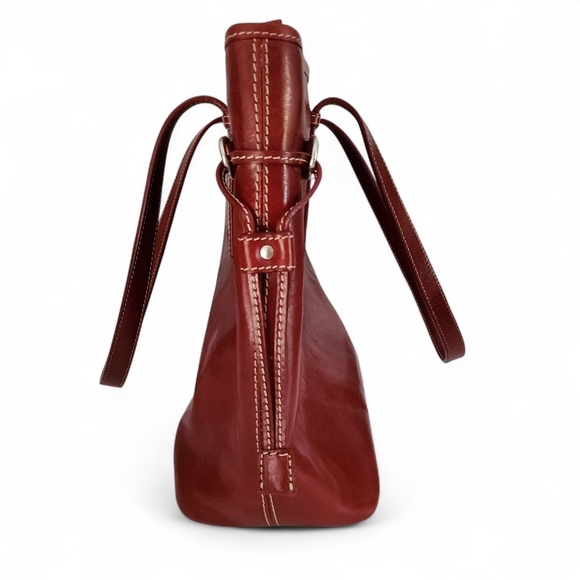 CHIARUGI red Italian leather tote shopper bag - Picture 11 of 16